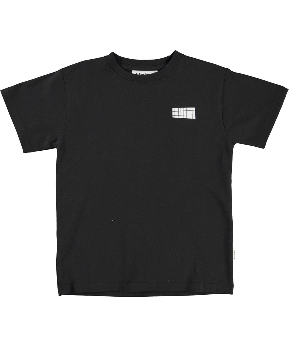 Rasmus - Black - Sort basic T-shirt med logo print.