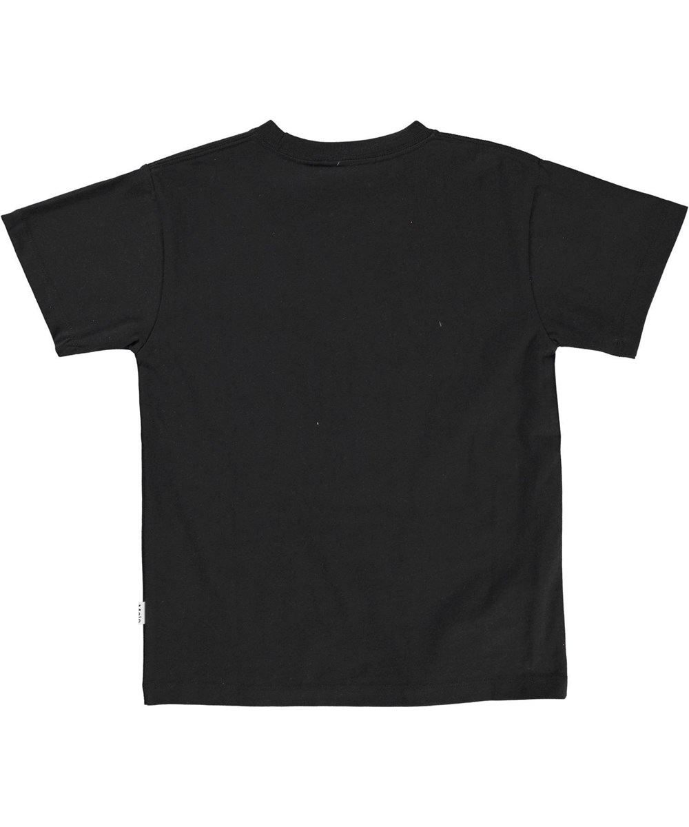 Rasmus - Black - Sort basic T-shirt med logo print.