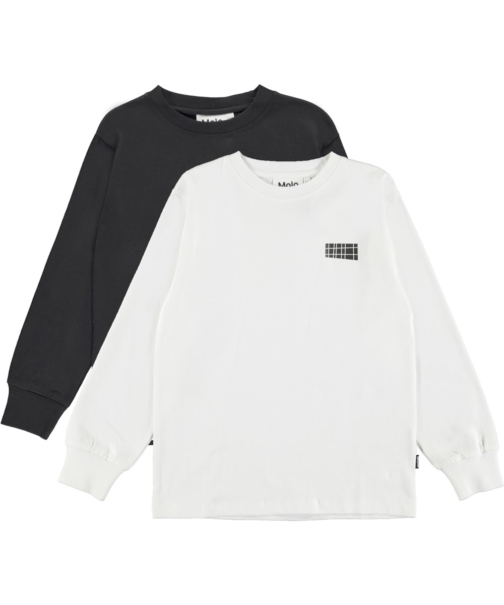 Rasne 2-pack - White Black - Økologisk 2-pack med hvid og sort bluse