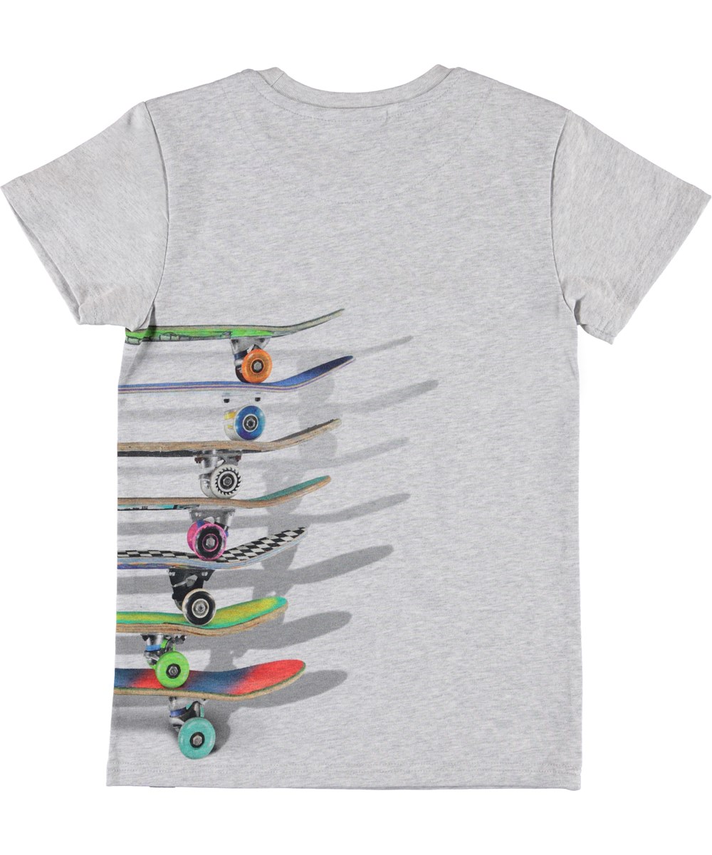 Raven - Stacked Skateboards - Grå t-shirt med skateboards