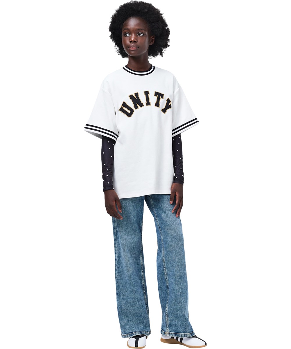 Renley - Daylight White - Hvid sporty t-shirt i økologisk bomuld til børn