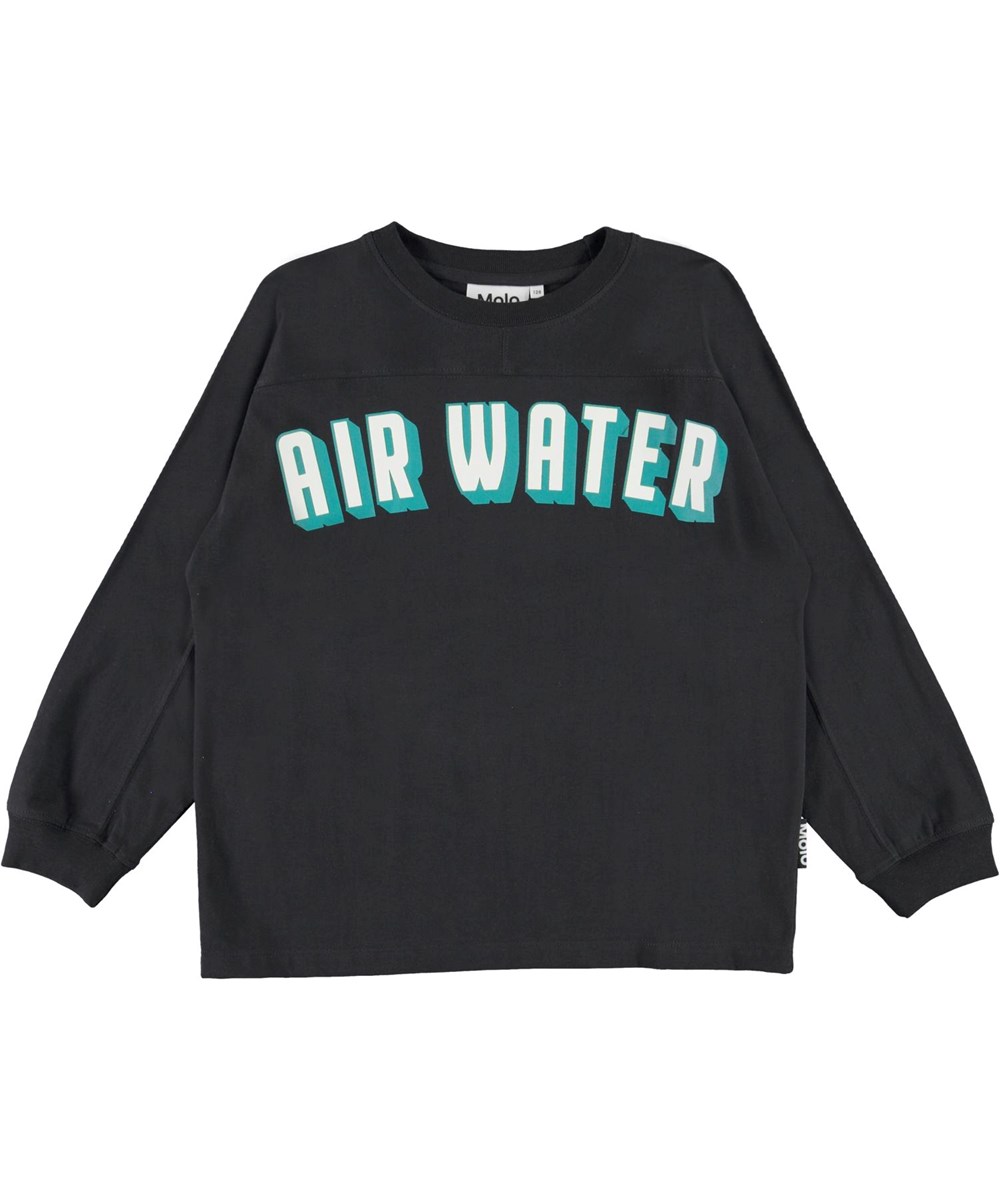 Rhon - Black - Økologisk sort bluse air water fire