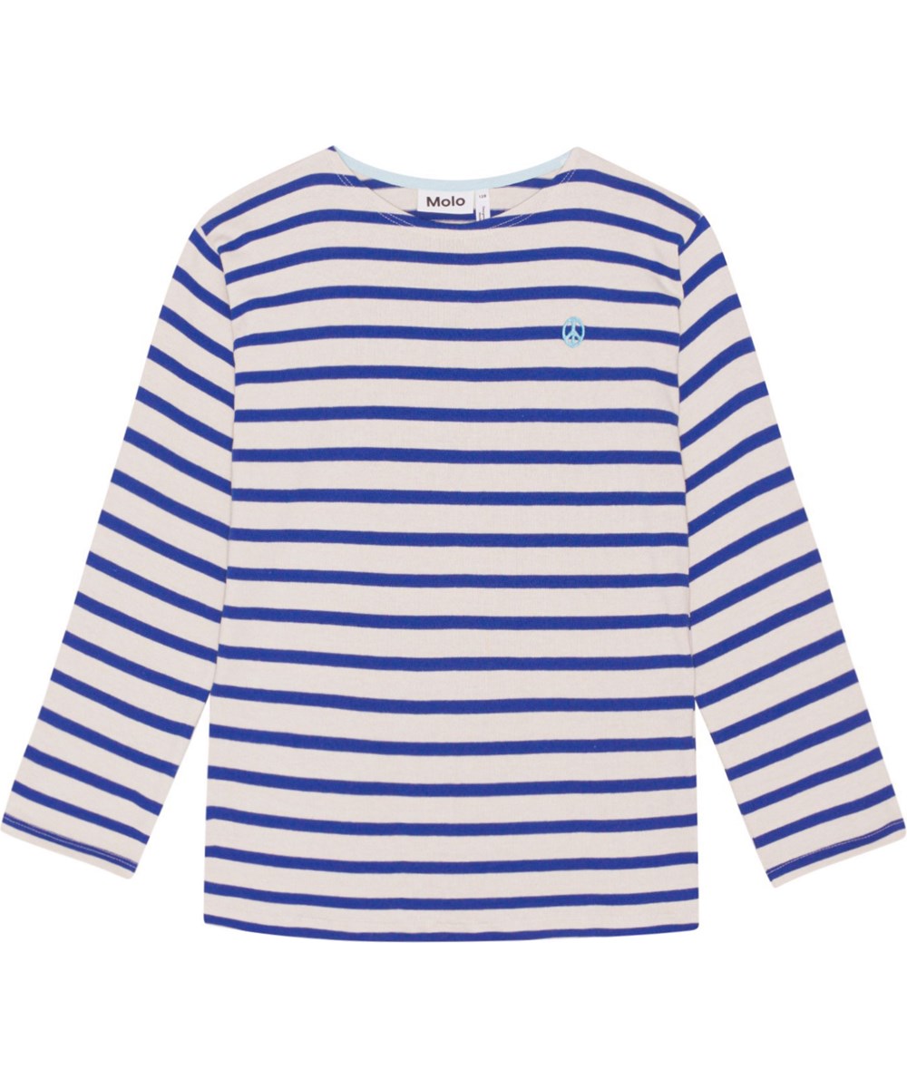 Rilder - Reef Stripe - Breton stribet blå og hvid økologisk langærmet bluse