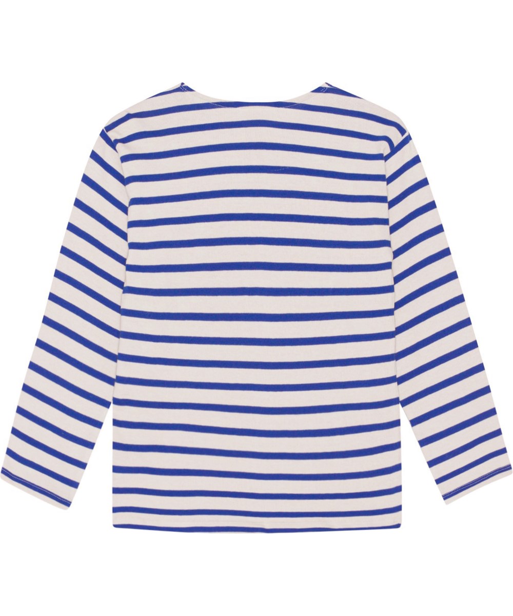 Rilder - Reef Stripe - Breton stribet blå og hvid økologisk langærmet bluse