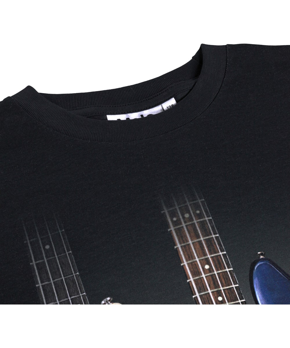 Riley - Bass Guitars - Sort t-shirt i økologisk bomuld til børn