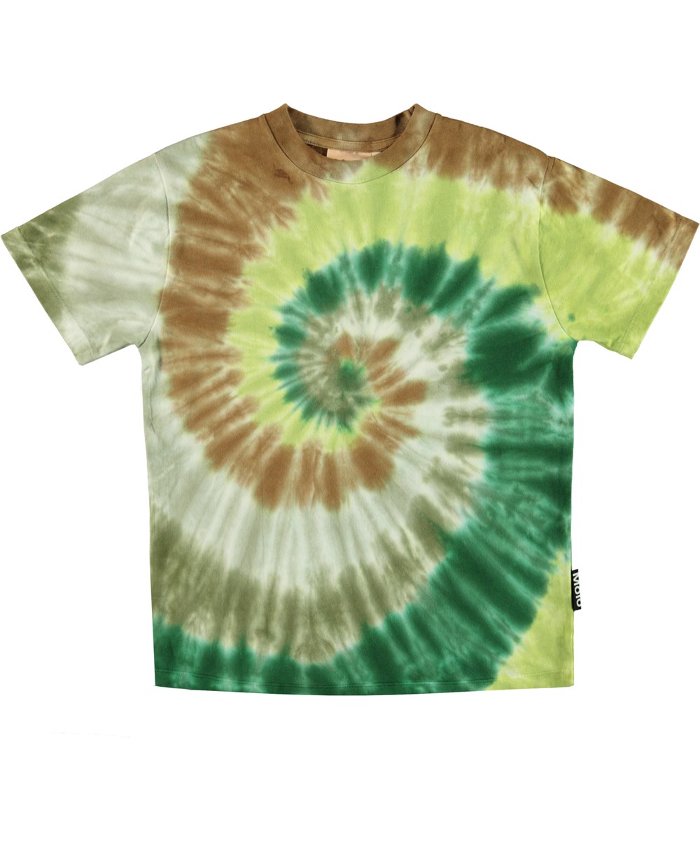 Riley - Green Swirl - Økologisk tie-dye spiral t-shirt
