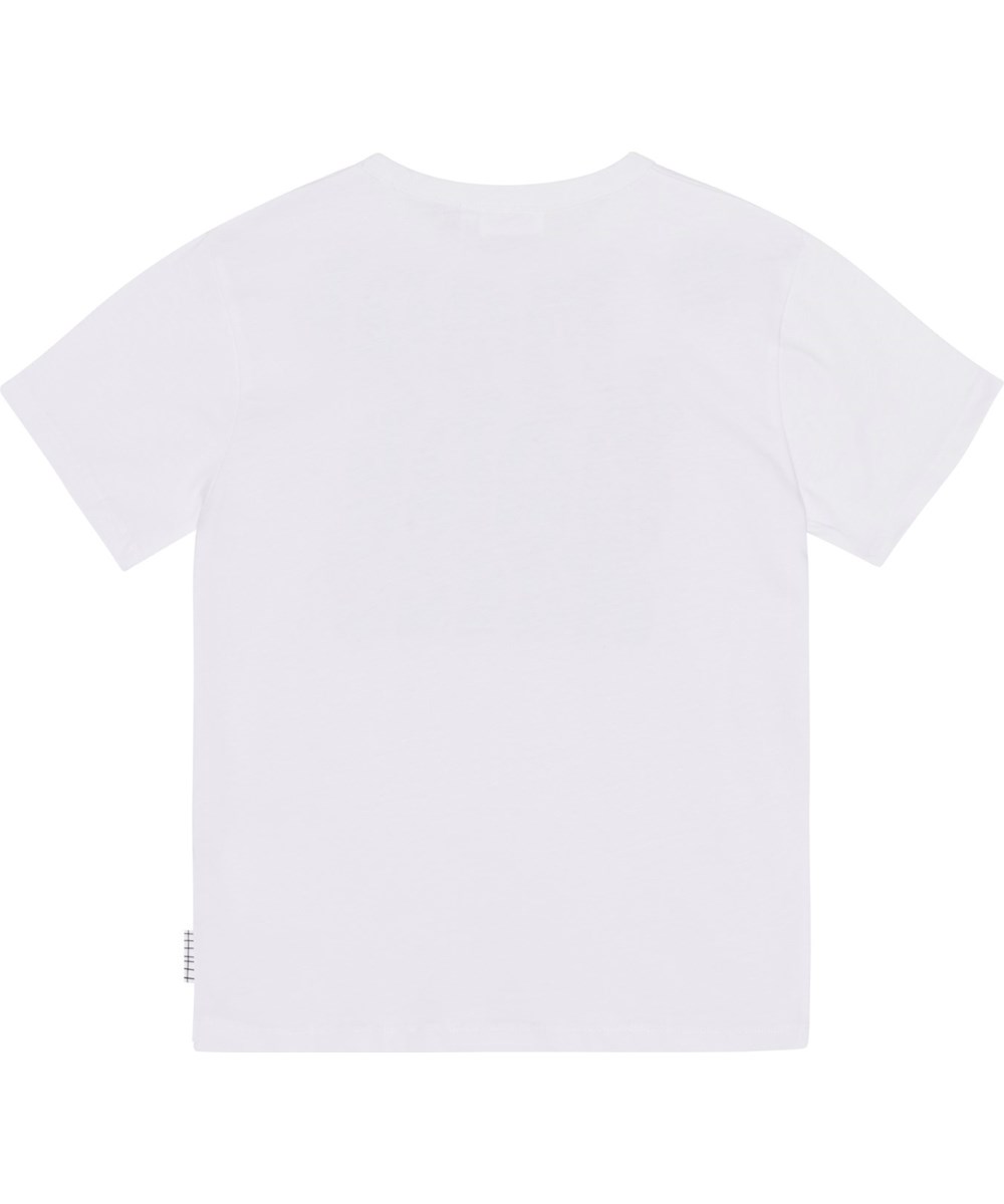 Riley - Sprayed Heart - Hvid økologisk t-shirt med spraymalet hjerteprint