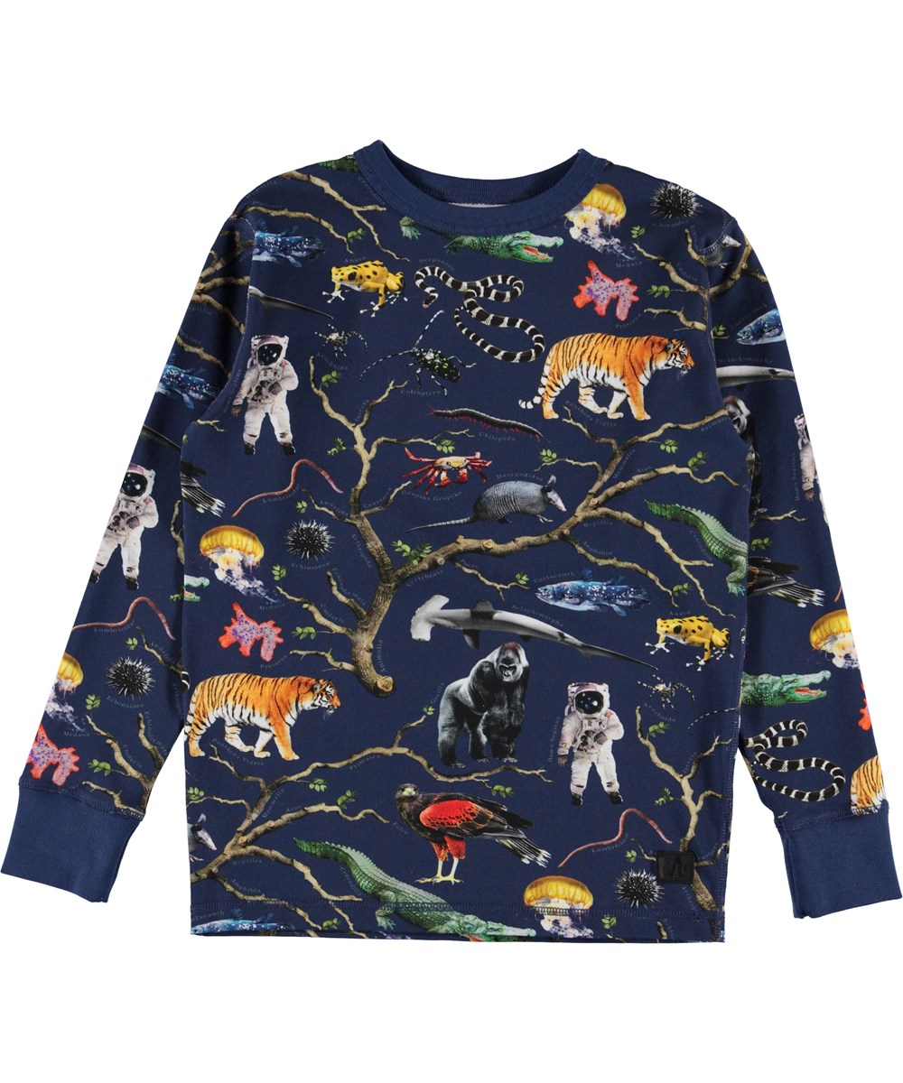 Rill - Tree Of Life - Langærmet bluse med dyre print