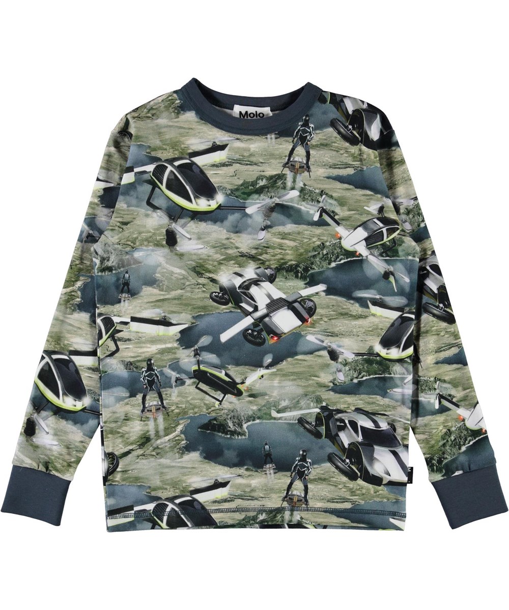 Rill - Up In The Air - Økologisk bluse med flyvende biler