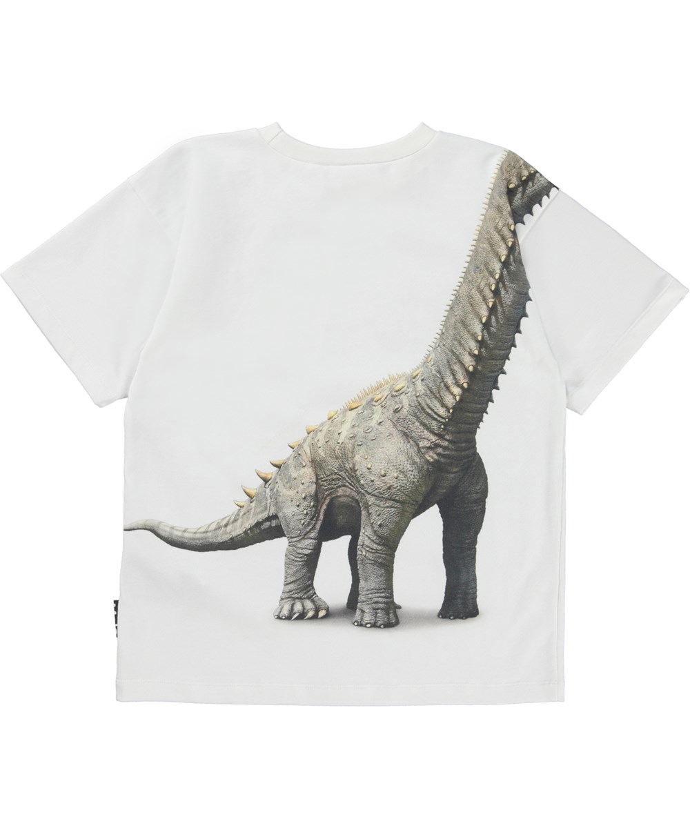 Rillo - Dino Meeting - Hvid økologisk t-shirt med dinosaur print