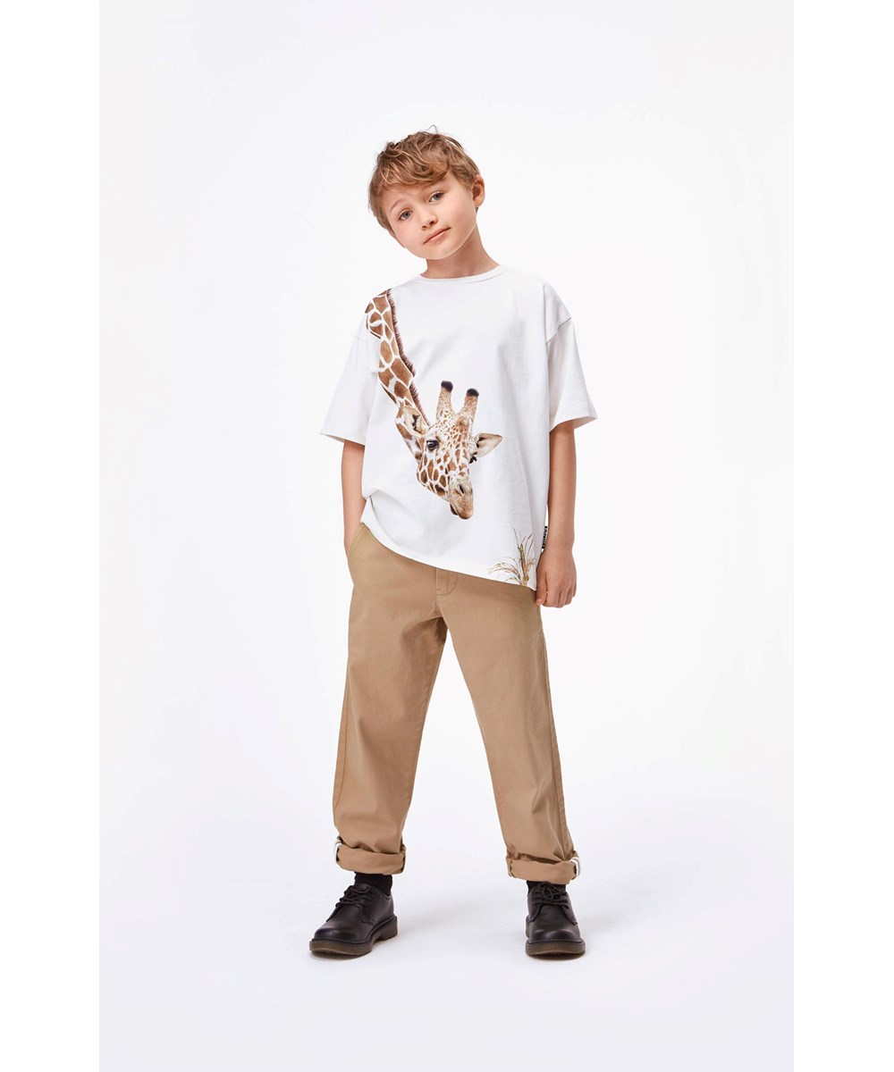 Rillo - White Star - Økologisk t-shirt med giraf