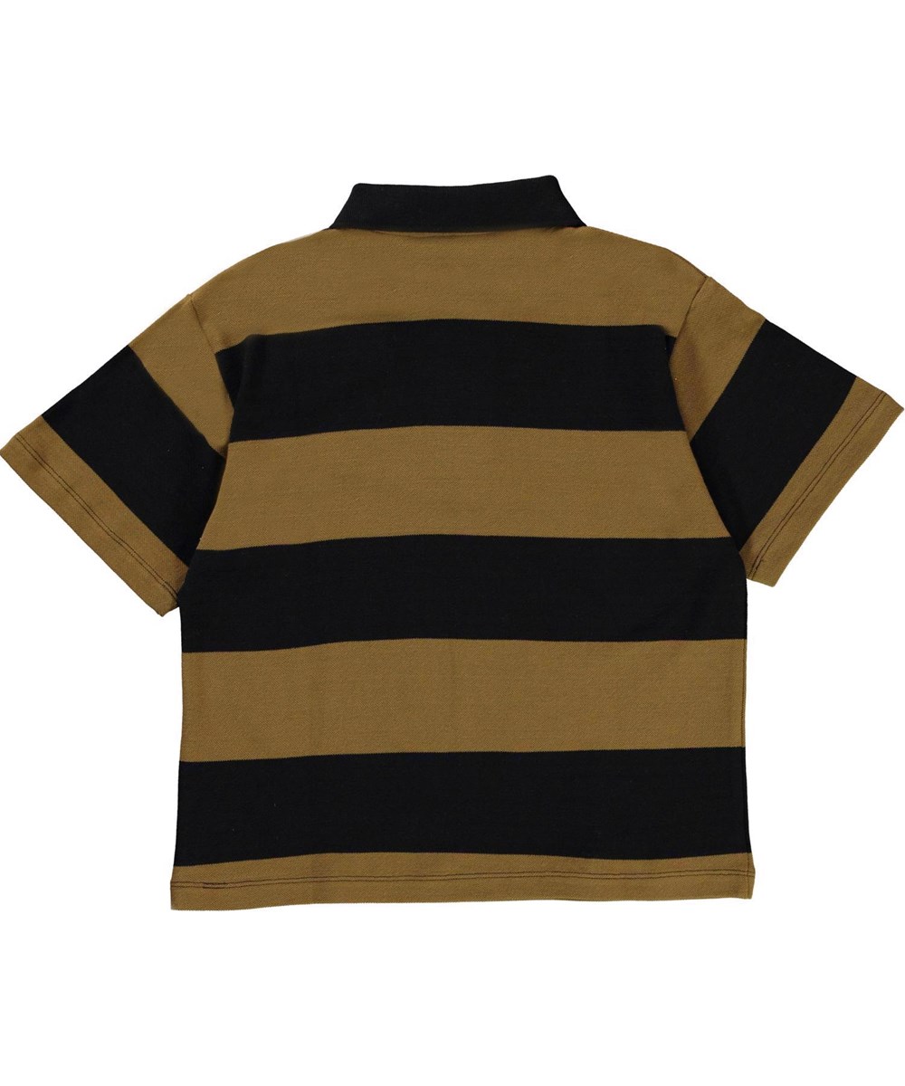 Rilloz - Oak Black Stripe - Polo t-shirt med sorte og brune striber.