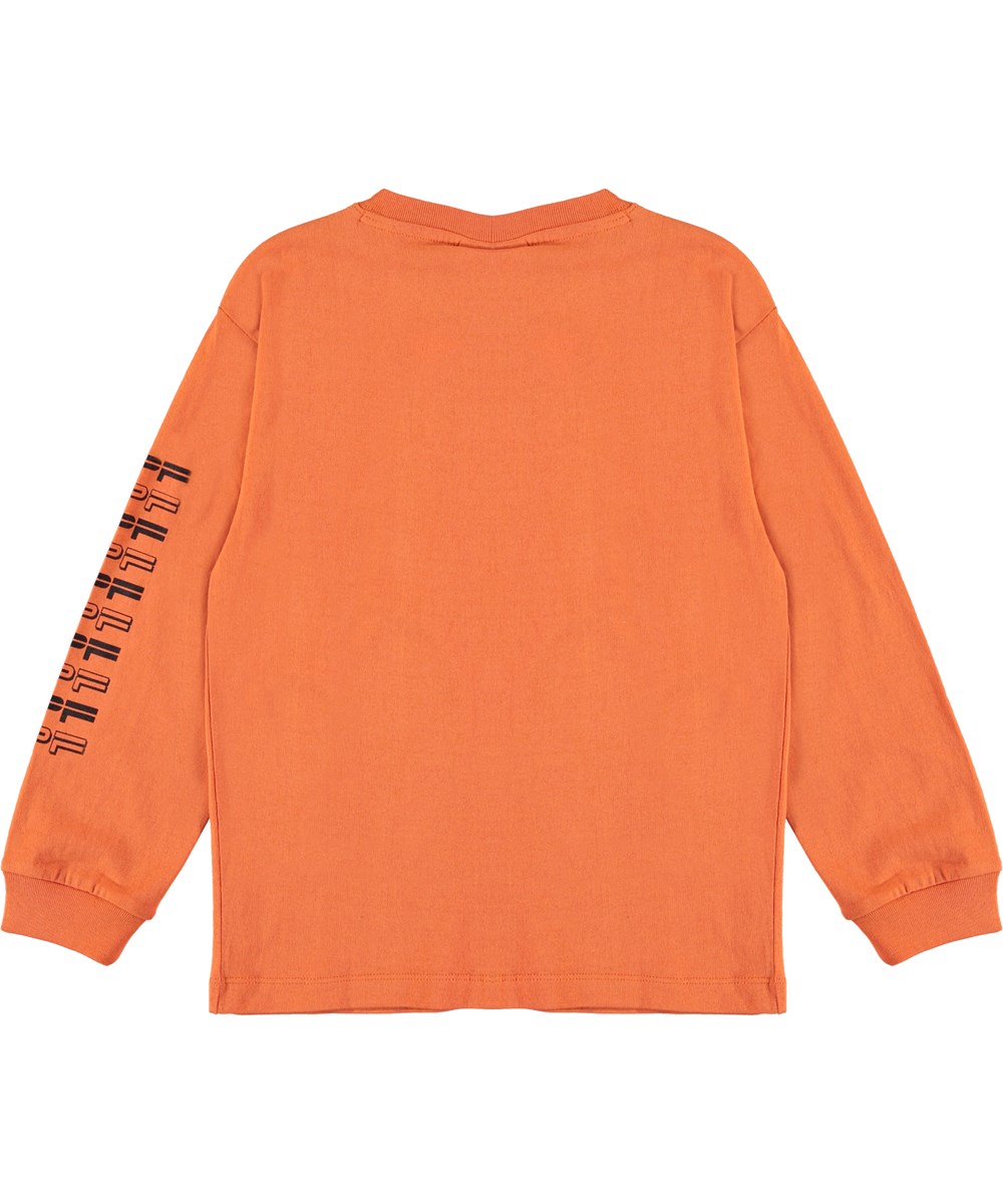 Rin - Faded Orange - Orange bluse med racerbil og tekst