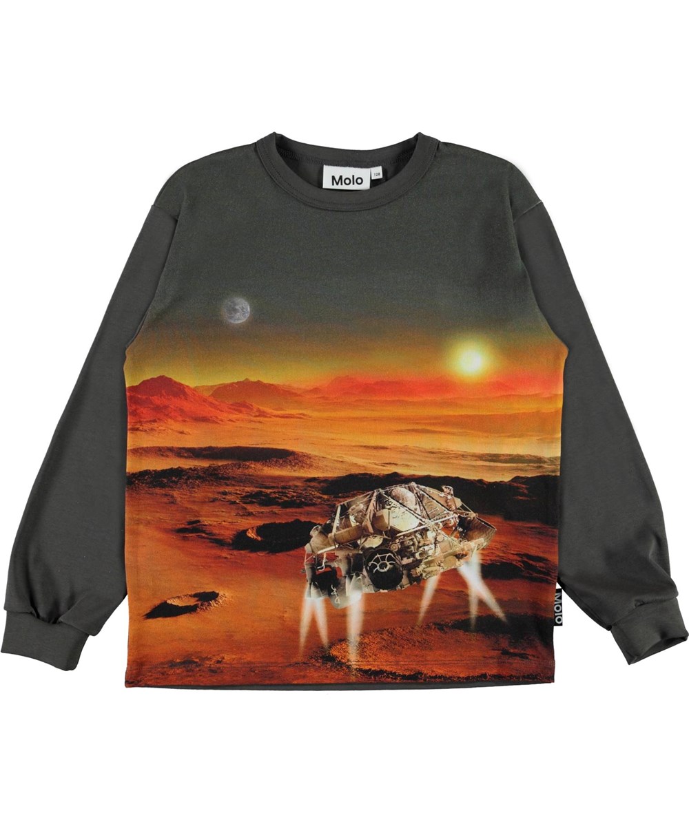 Rin - Mars Landscape - Økologisk grøn bluse med Mars