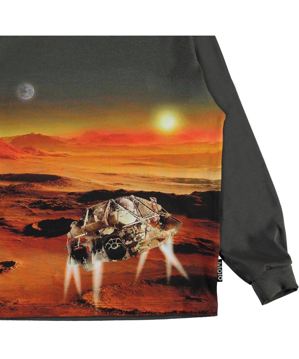 Rin - Mars Landscape - Økologisk grøn bluse med Mars