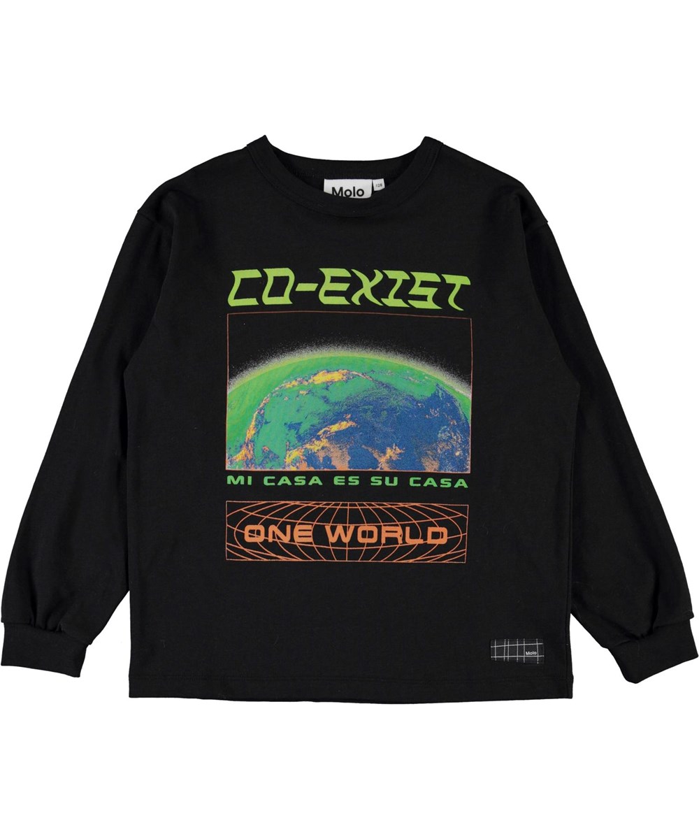 Rin - Techno World - Økologisk sort bluse one world