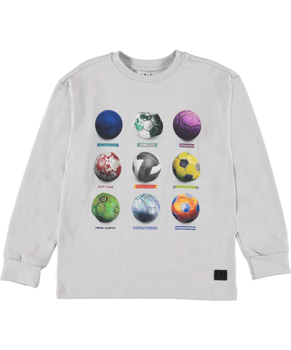 Risci - Antarctica - Hvid sweatshirt med fodbold planeter.