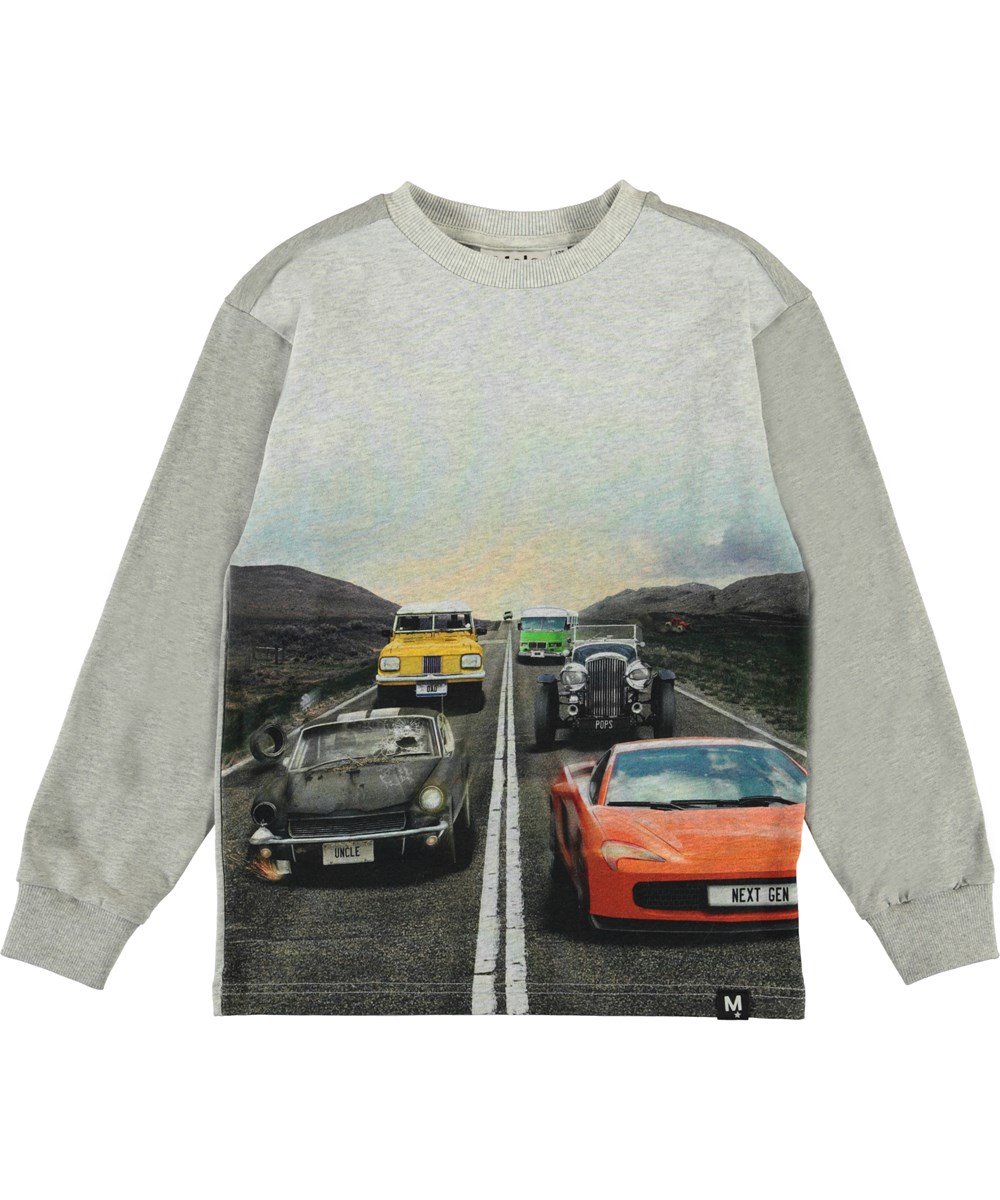 Risci - Car Family - Grå bluse med print af biler