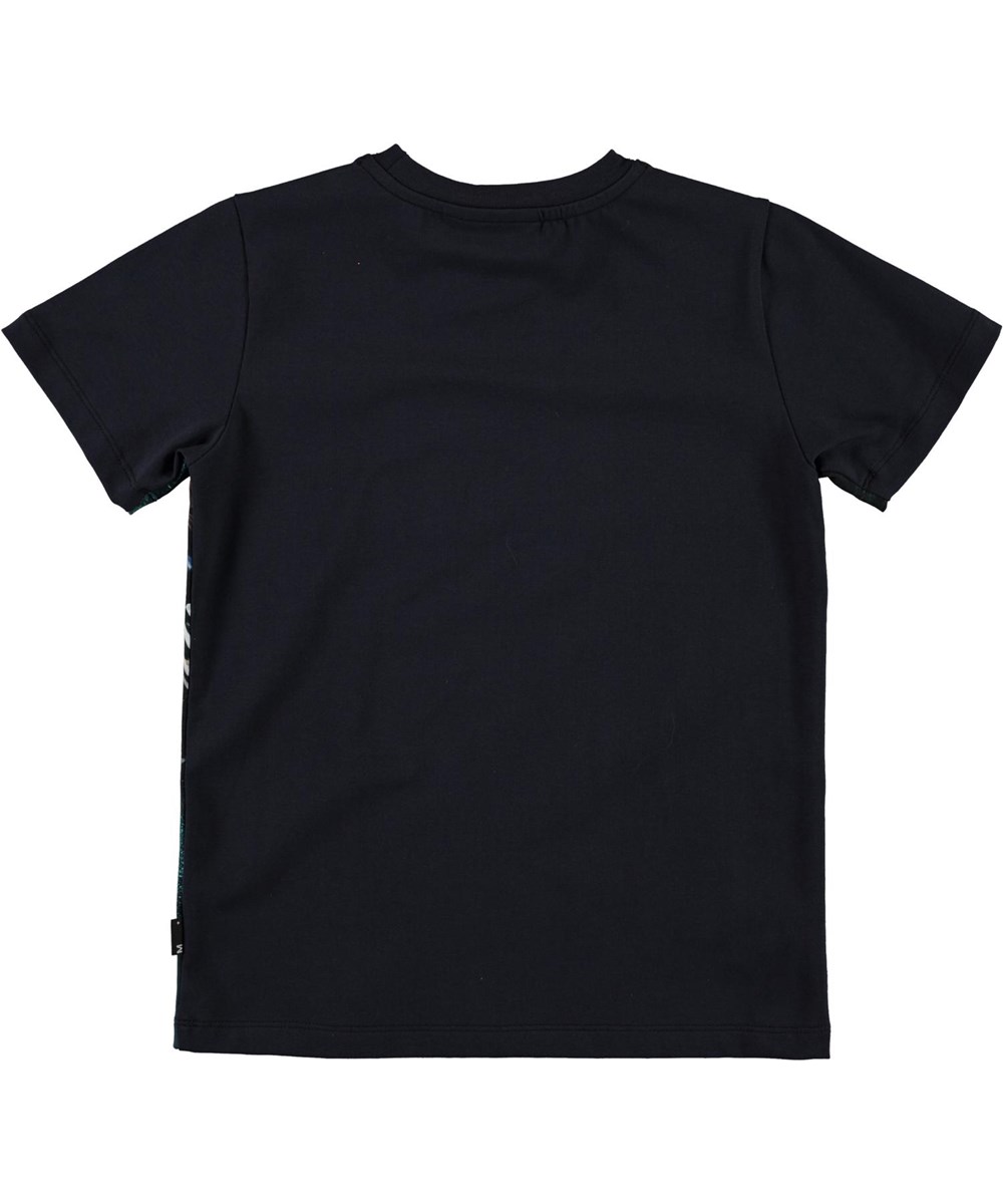 Rishi - Deep Sea - Økologisk blå t-shirt med fisk og hav print