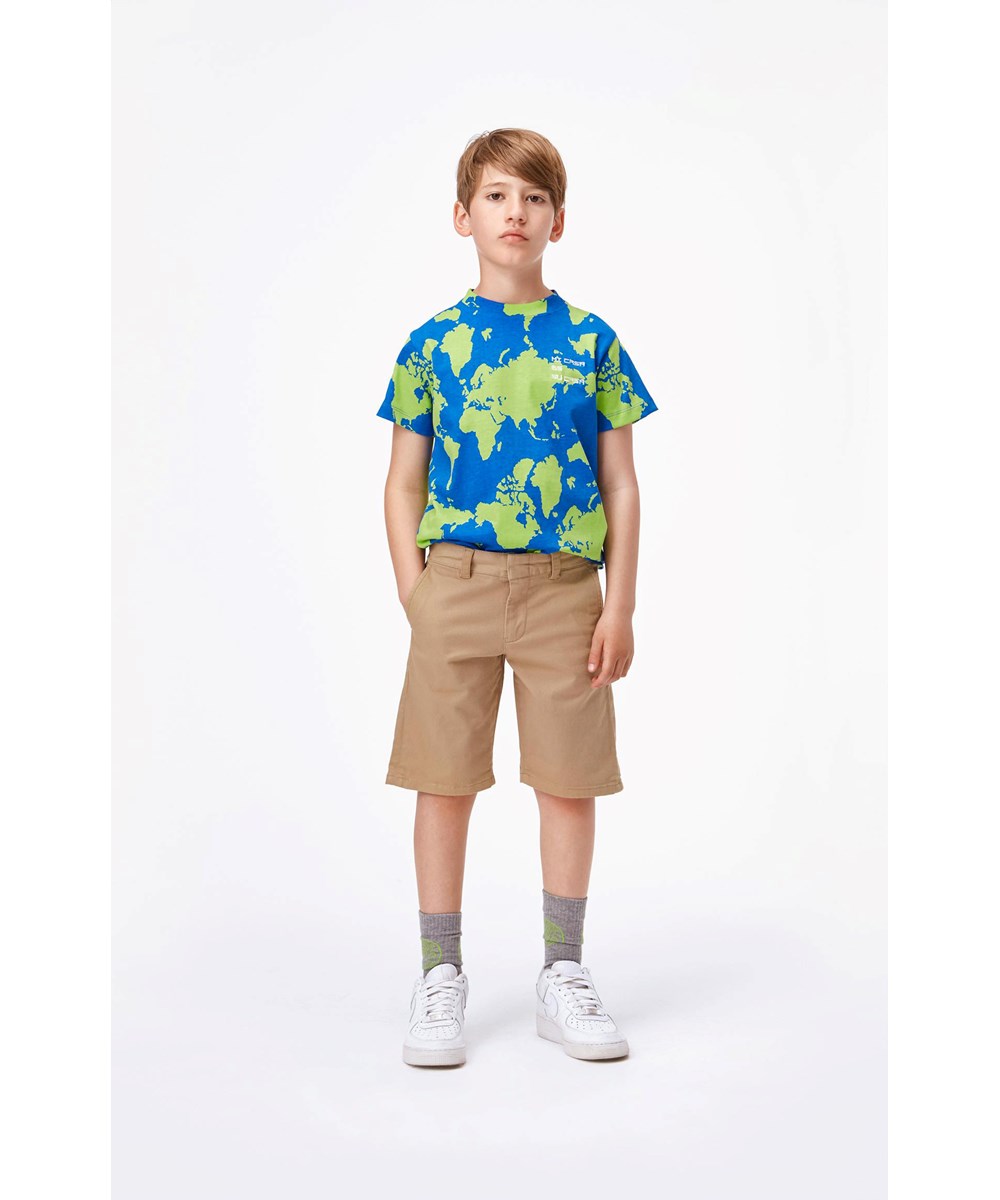 Road - Earth - Økologisk t-shirt med verdenskort