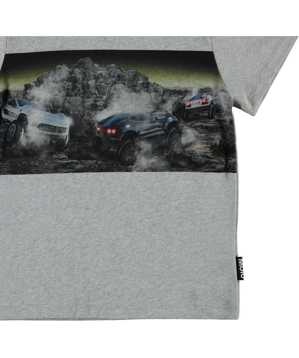 Road - Terrain Drive - Økologisk grå t-shirt med biler