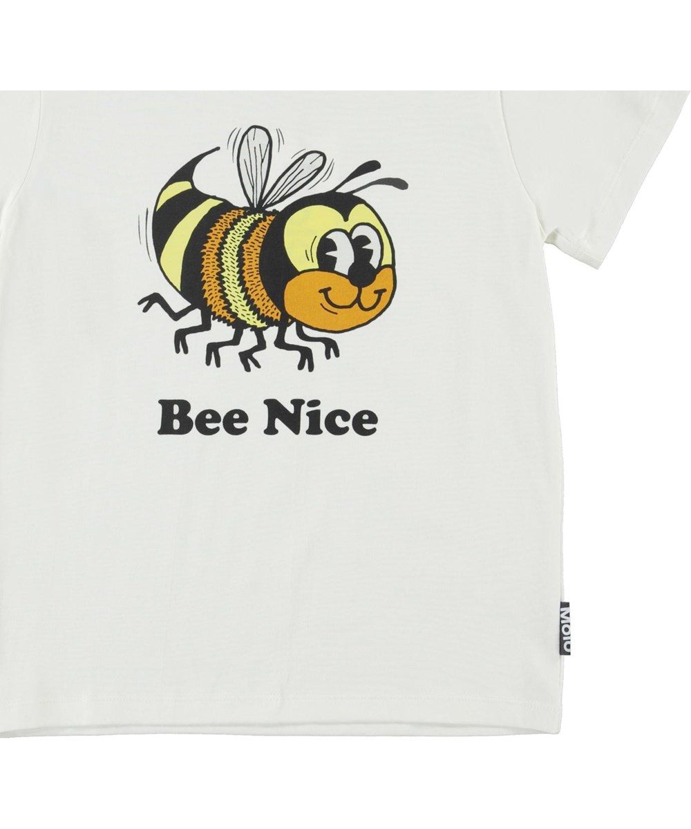 Road - White Star - Økologisk hvid t-shirt bee nice bi print