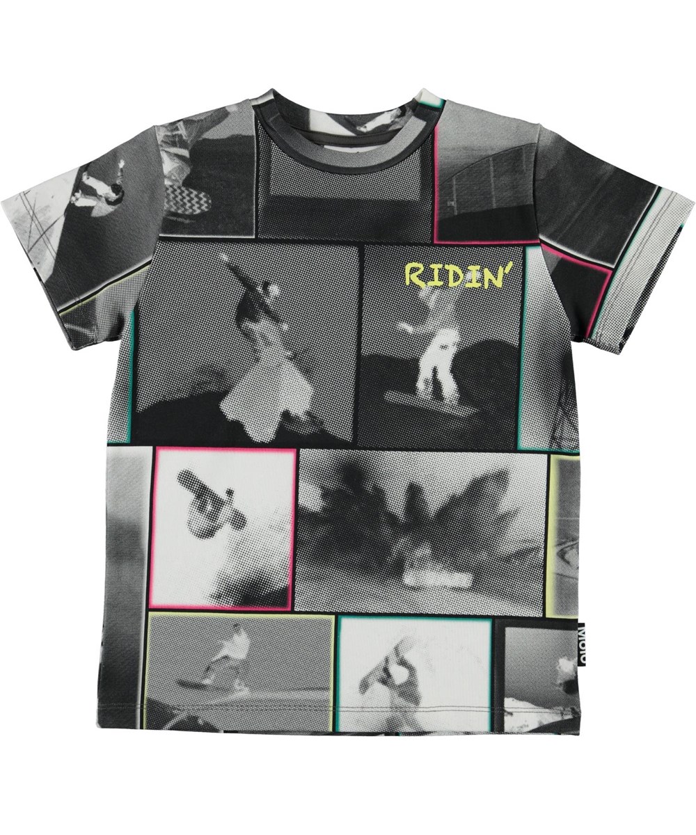 Road - Snowboarding - Grå t-shirt med snowboarder print