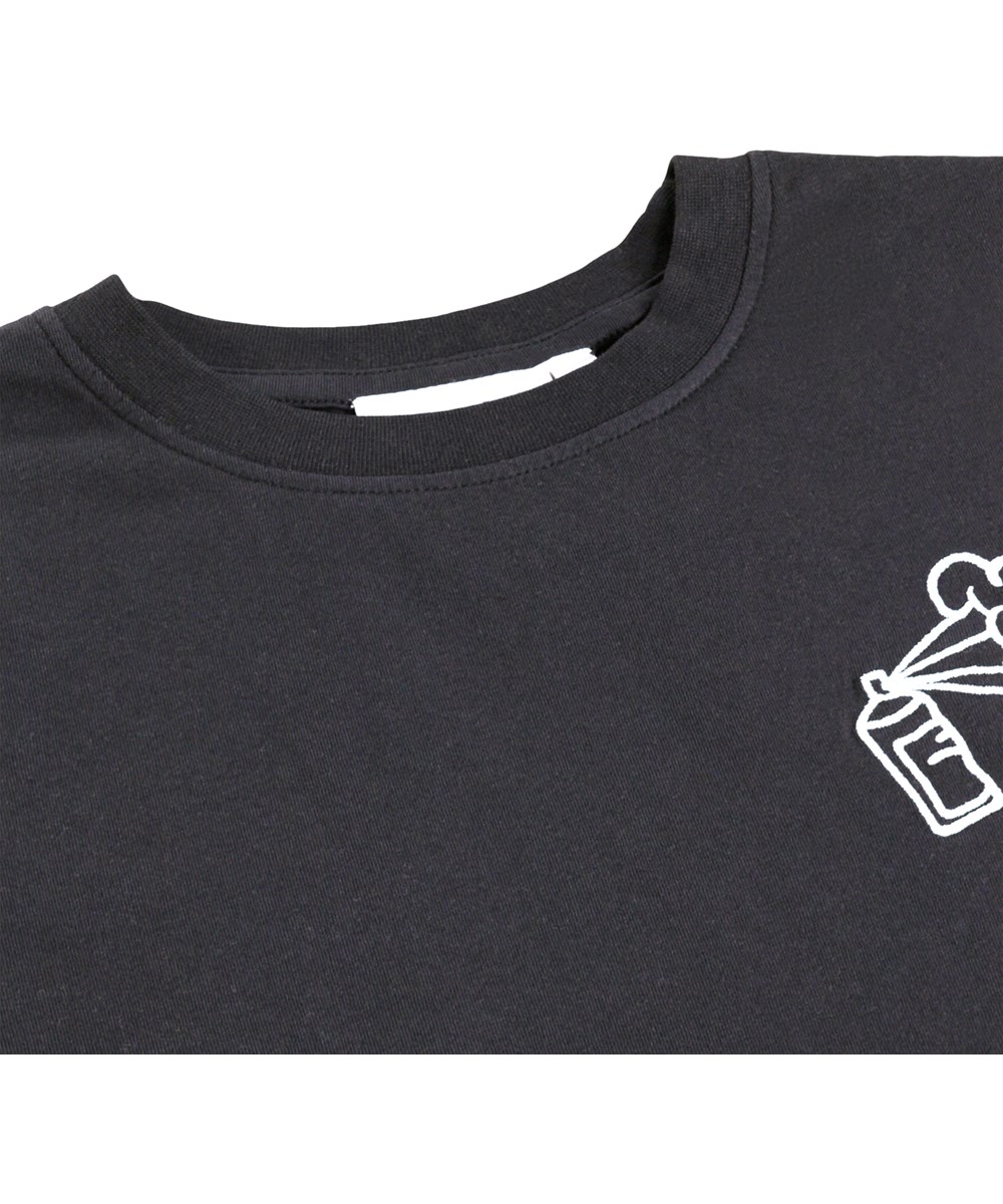 Rodney - Doodle On Black - Sort t-shirt i økologisk bomuld til børn