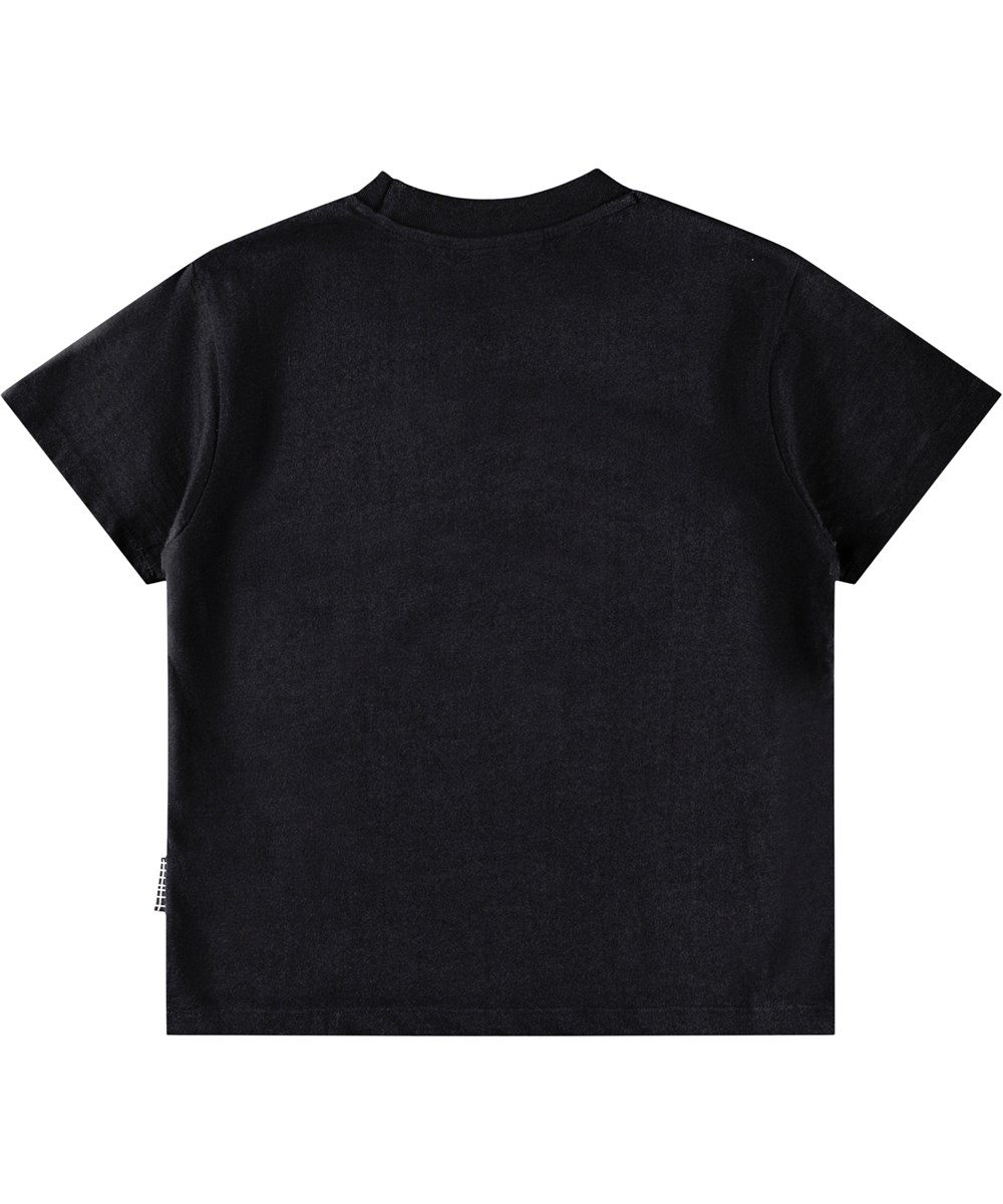 Rodney - Black - Sort oversize t-shirt til børn i blødt økologisk bomuld med korte ærmer og ribkant i halsen.