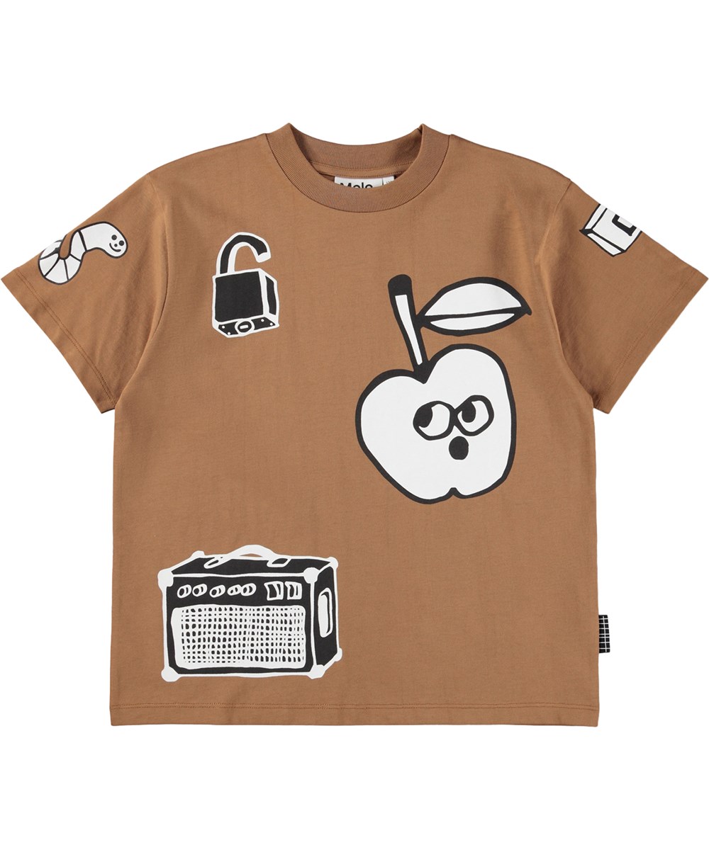 Rodney - Wooden - Brun t-shirt i økologisk bomuld til børn