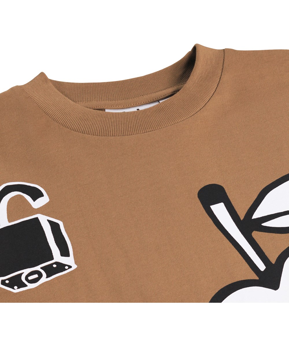 Rodney - Wooden - Brun t-shirt i økologisk bomuld til børn