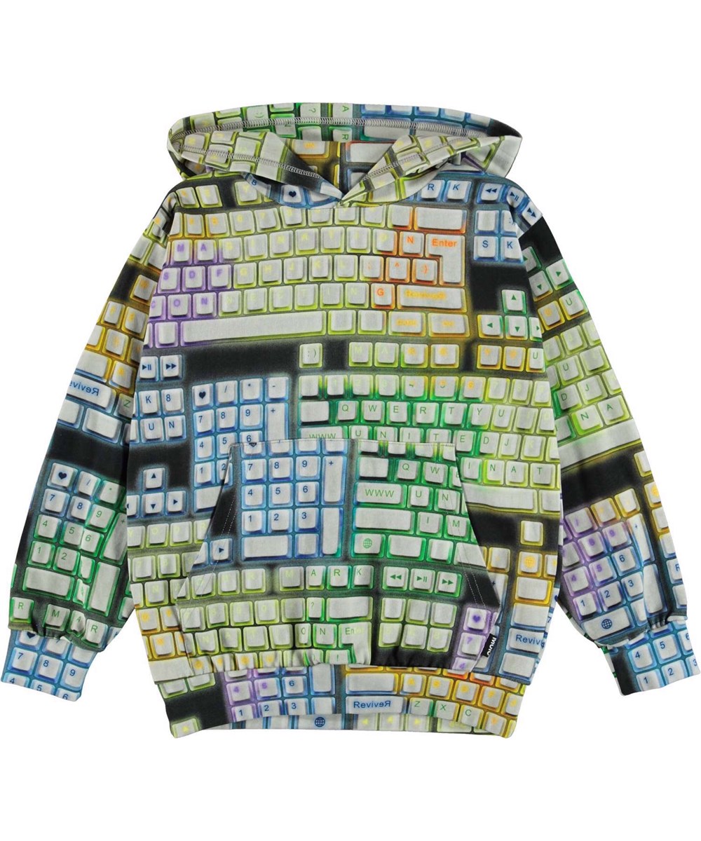 Romi - Game On - Hættetrøje med gamer keyboard tetris print.