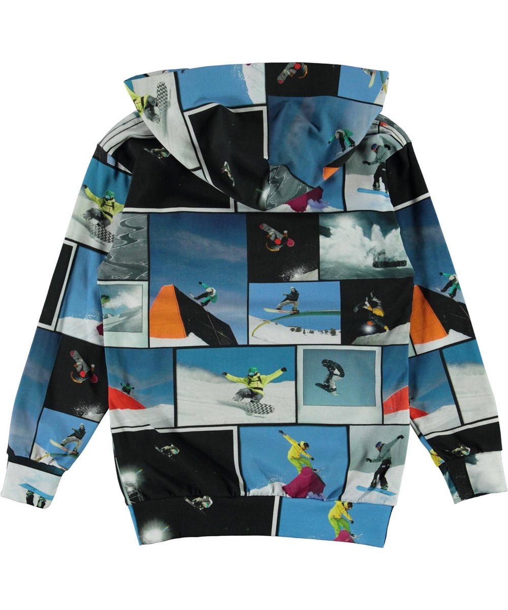 Romo - Snowboarders - Blå hættetrøje med snowboarder print