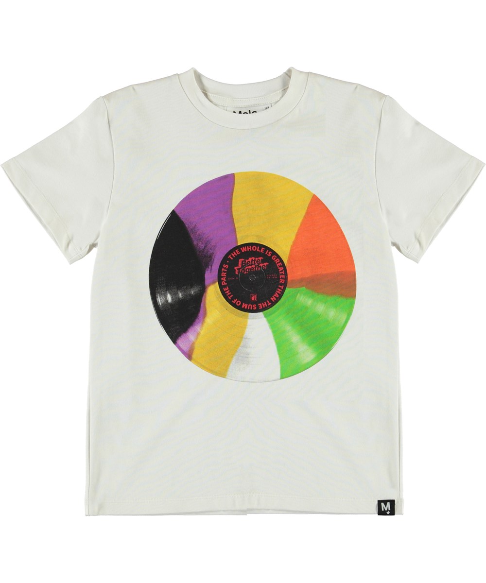 Roxo - Coloured Record - Hvid t-shirt med farvet plade.
