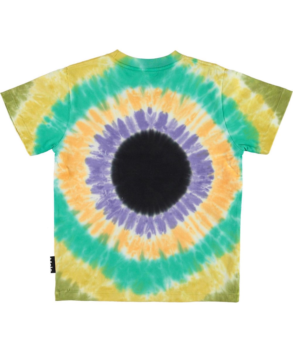 Roxo - Multi Happy - T-shirt med farverigt tie dye og print af smileyer.