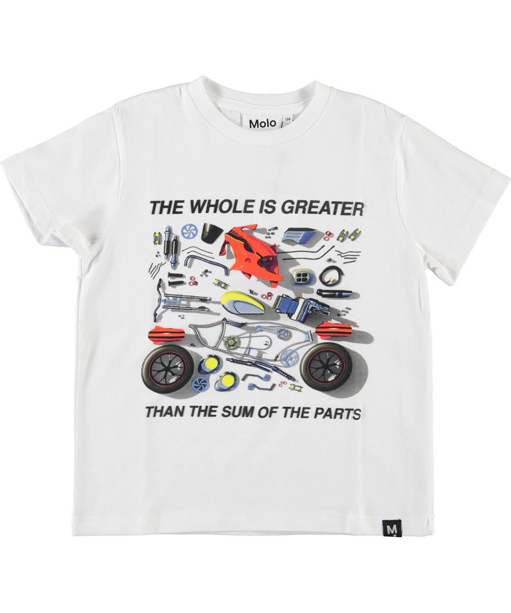 Roxo - Mortorcycle Parts - Hvid t-shirt med motorcykel dele