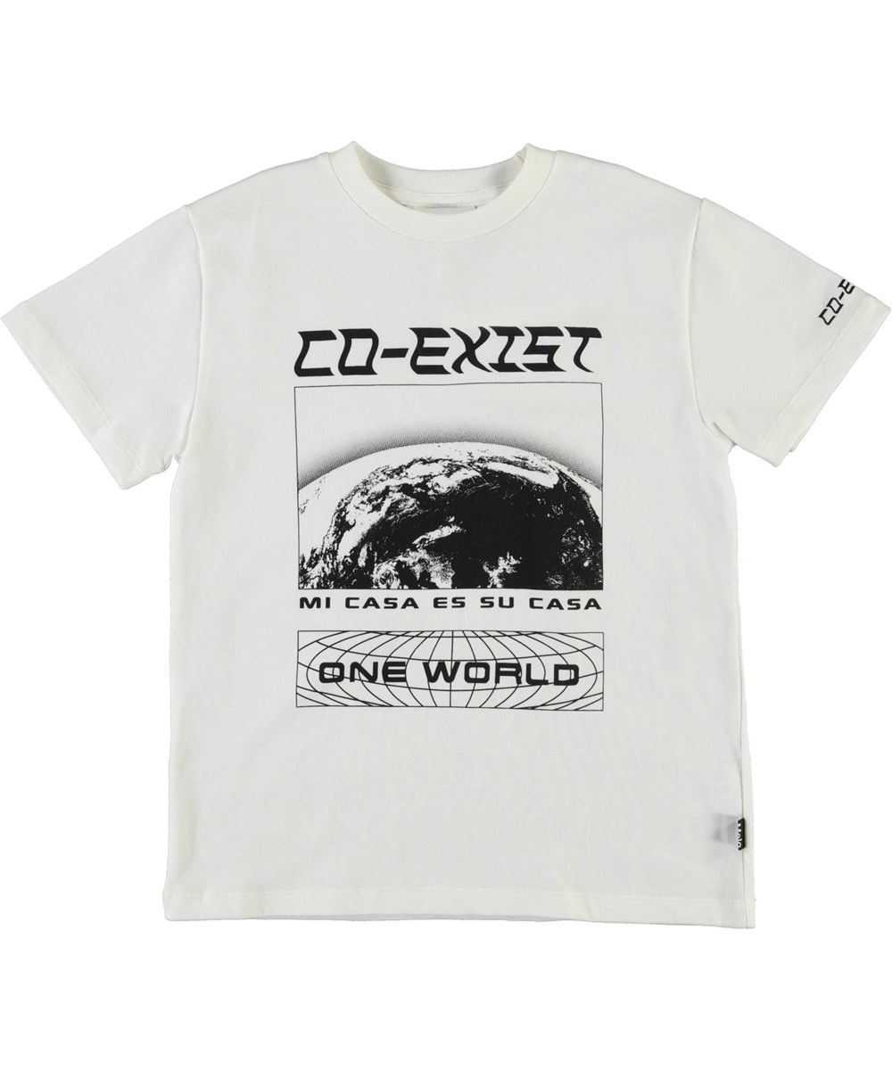 Roxo - Techno World BW - Økologisk hvid t-shirt co-exist