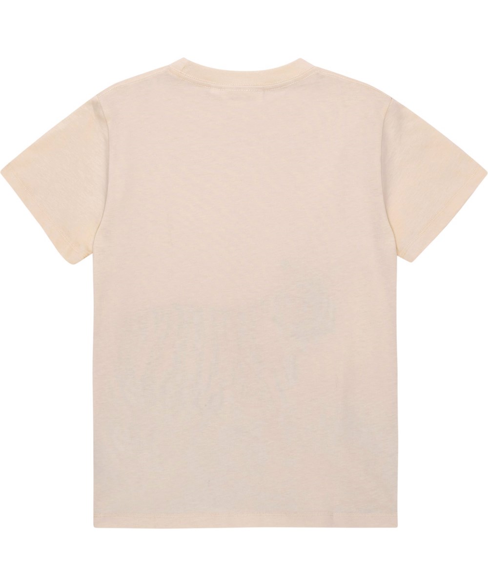 Roxo - Tiger Sand - Beige og orange økologisk t-shirt med placement tigerprint