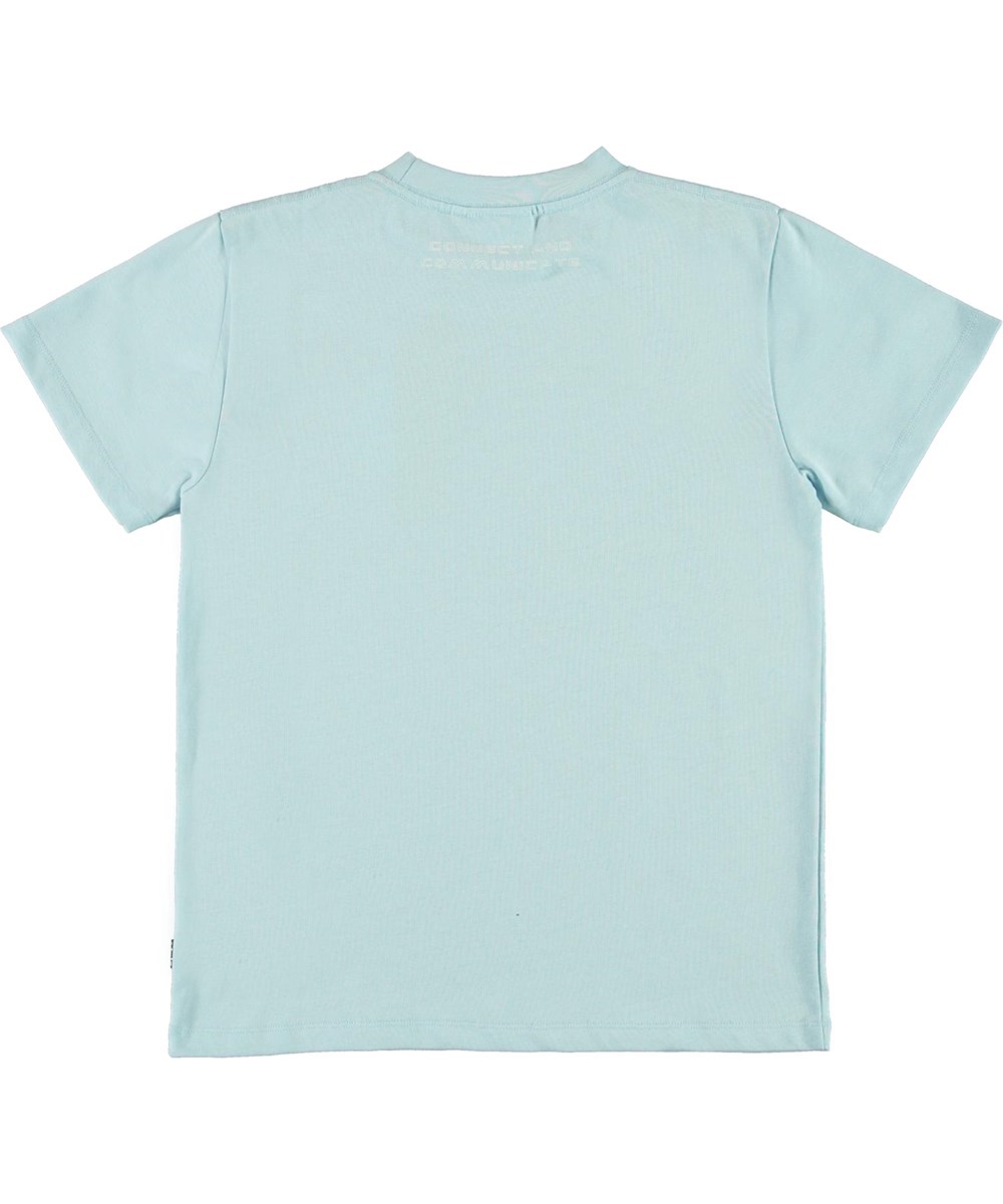 Roxo - Cool Blue - Økologisk blå t-shirt med satelit print