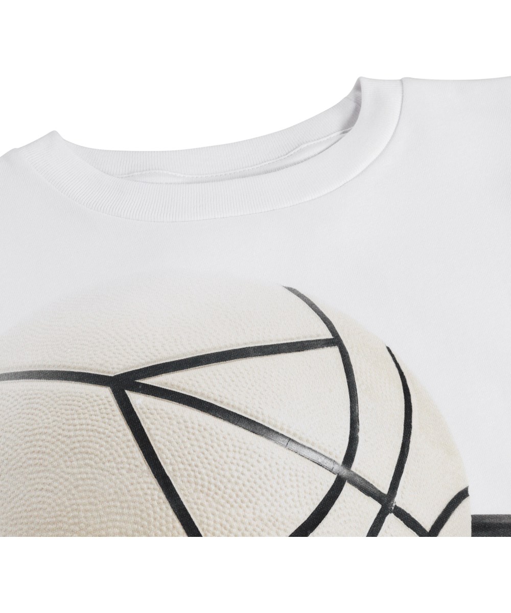 Rube - Basket Hoop Lt - Hvid og hvid lang ærmet bluse i økologisk bomuld til børn