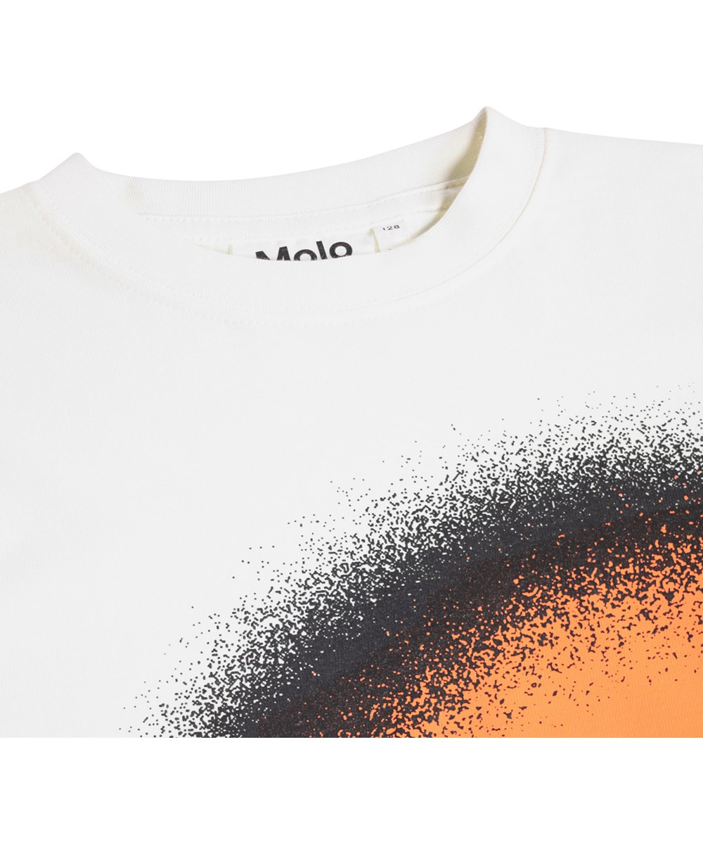 Rube - Bouncy Smile - Hvid lang ærmet bluse i økologisk bomuld til børn