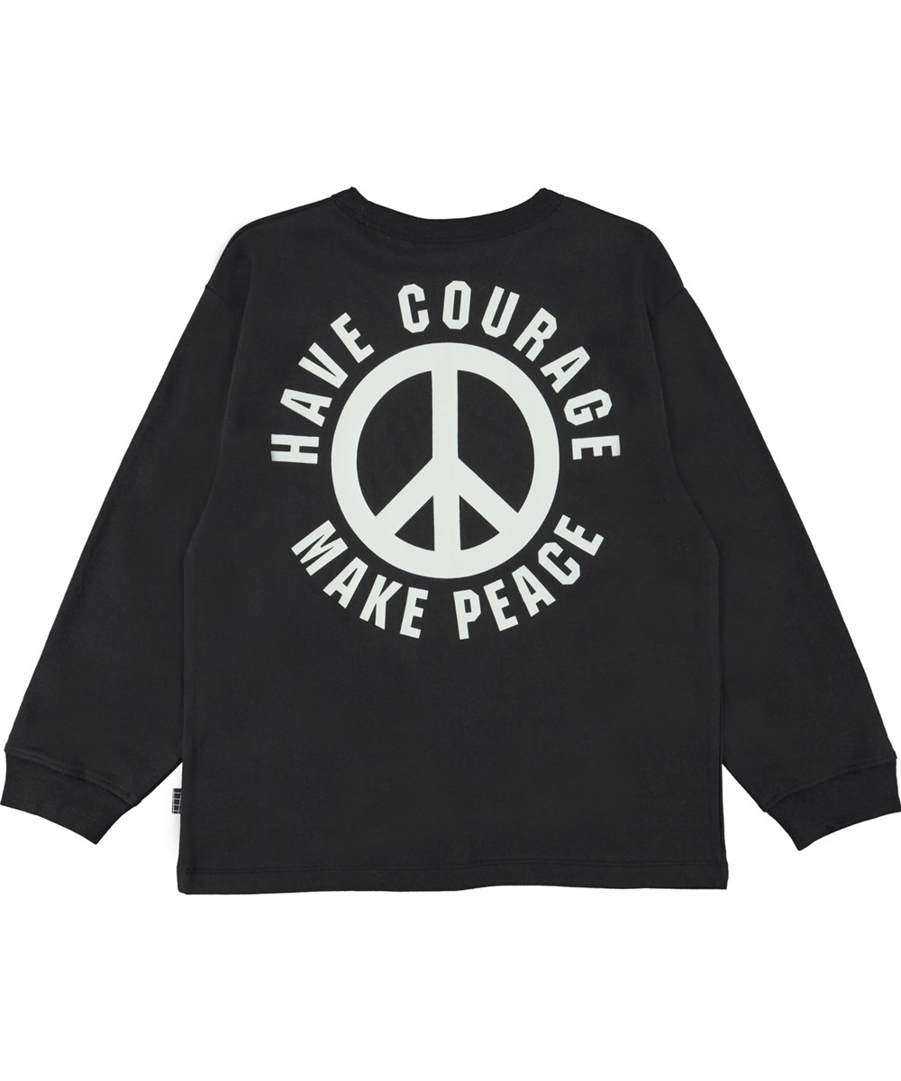 Rube - Make Peace - Sort økologisk t-shirt med peace print
