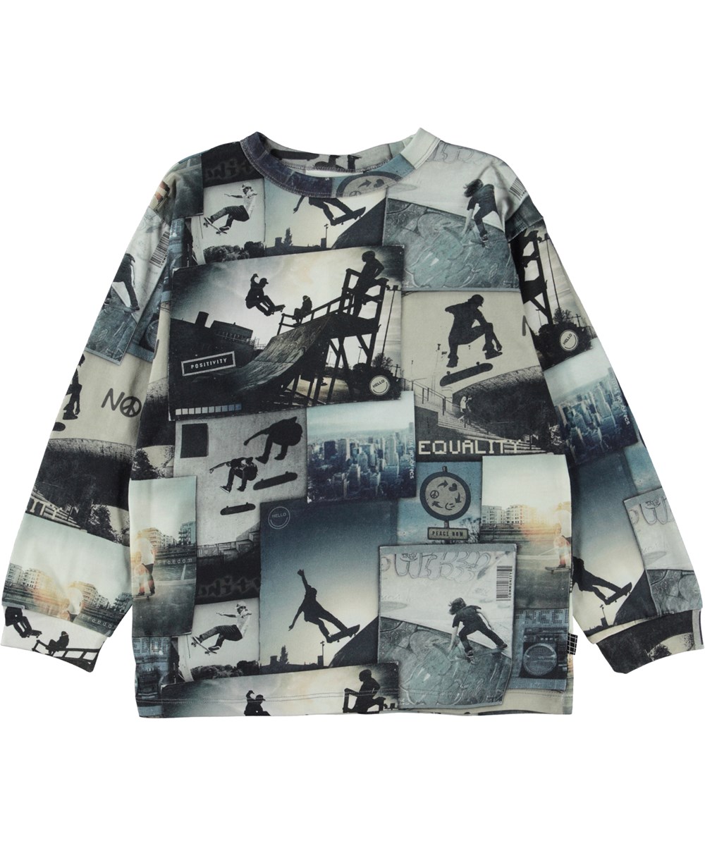 Rube - Skate Now - Blå økologisk t-shirt med skate print