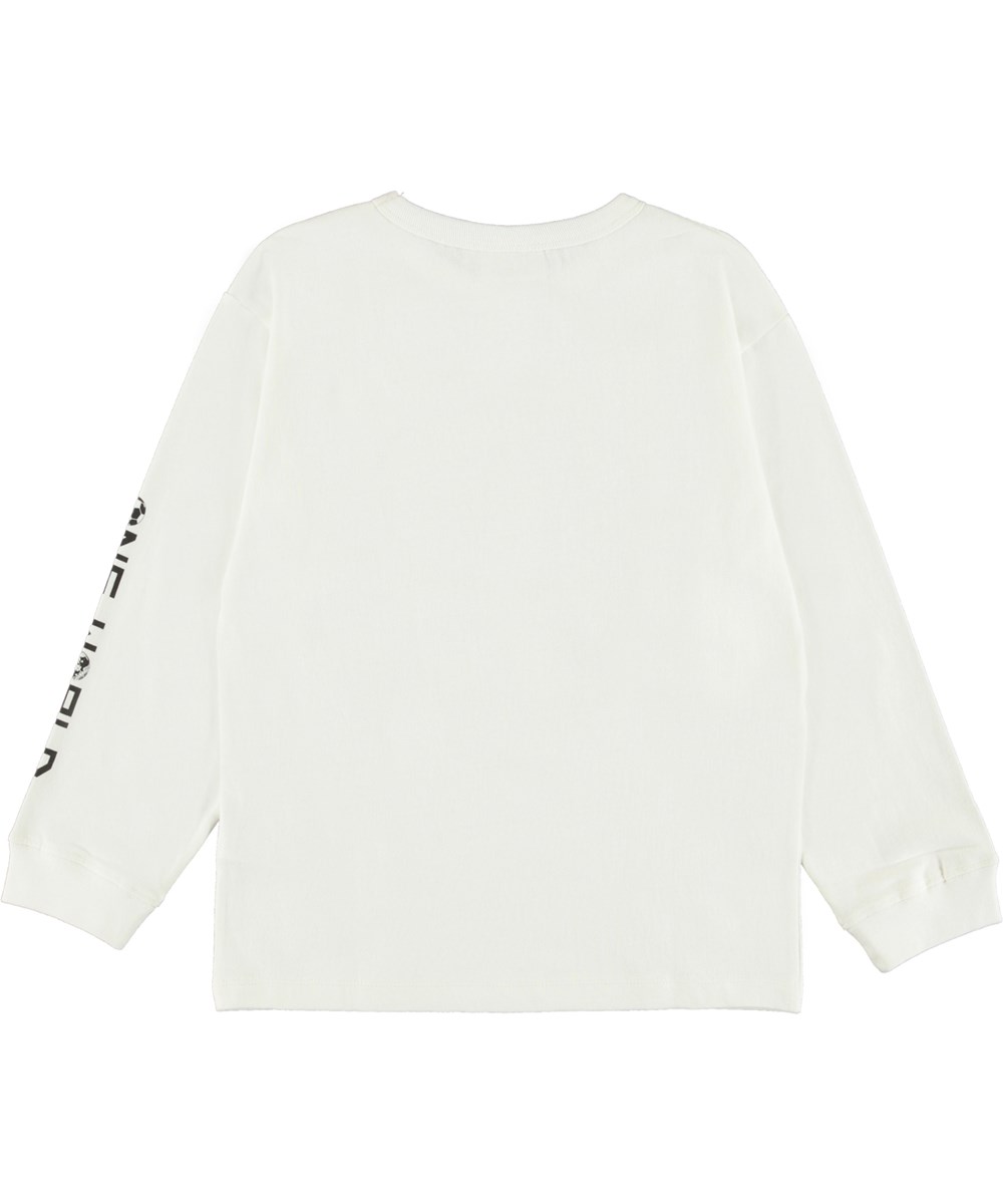 Rube - White Star - Økologisk hvid bluse med print af fodbold