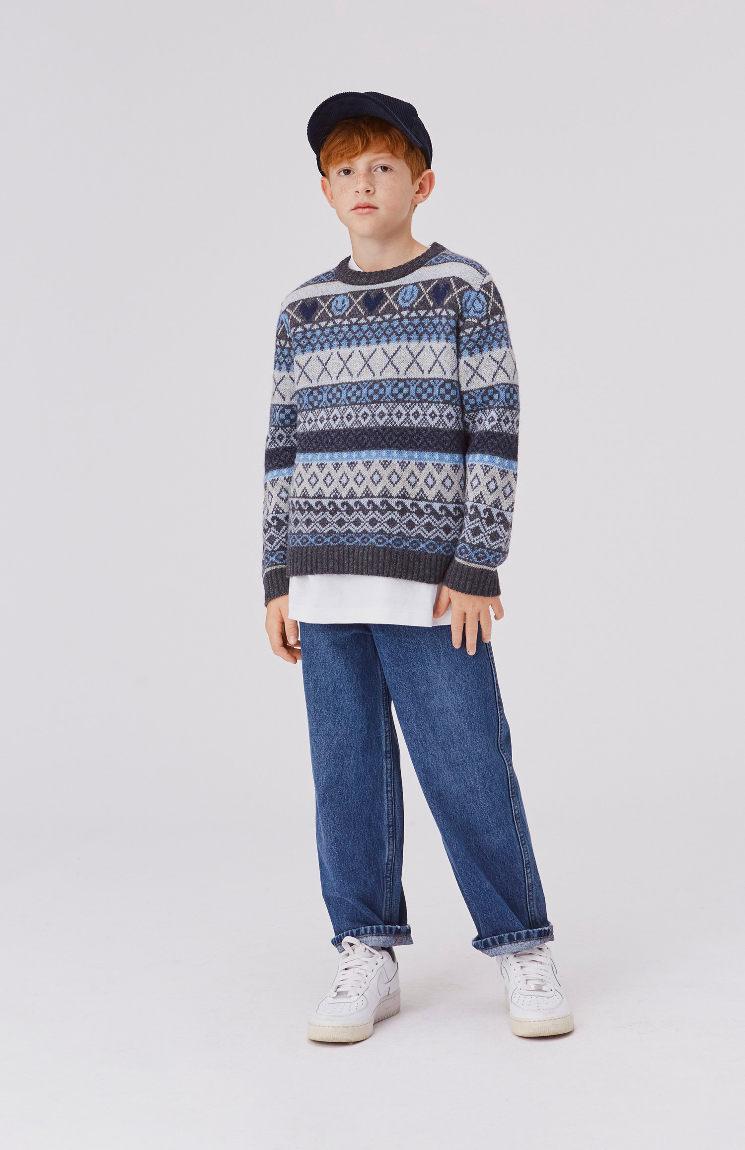Samantha Sweater Vaskebjørn-strik, Coastal Blue Melange