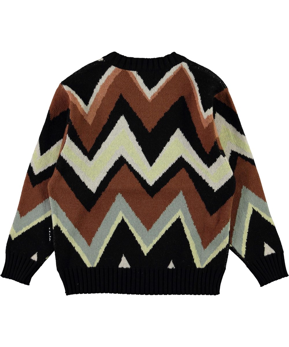 Bello - Zig Zag - Strikbluse med zig zag mønster