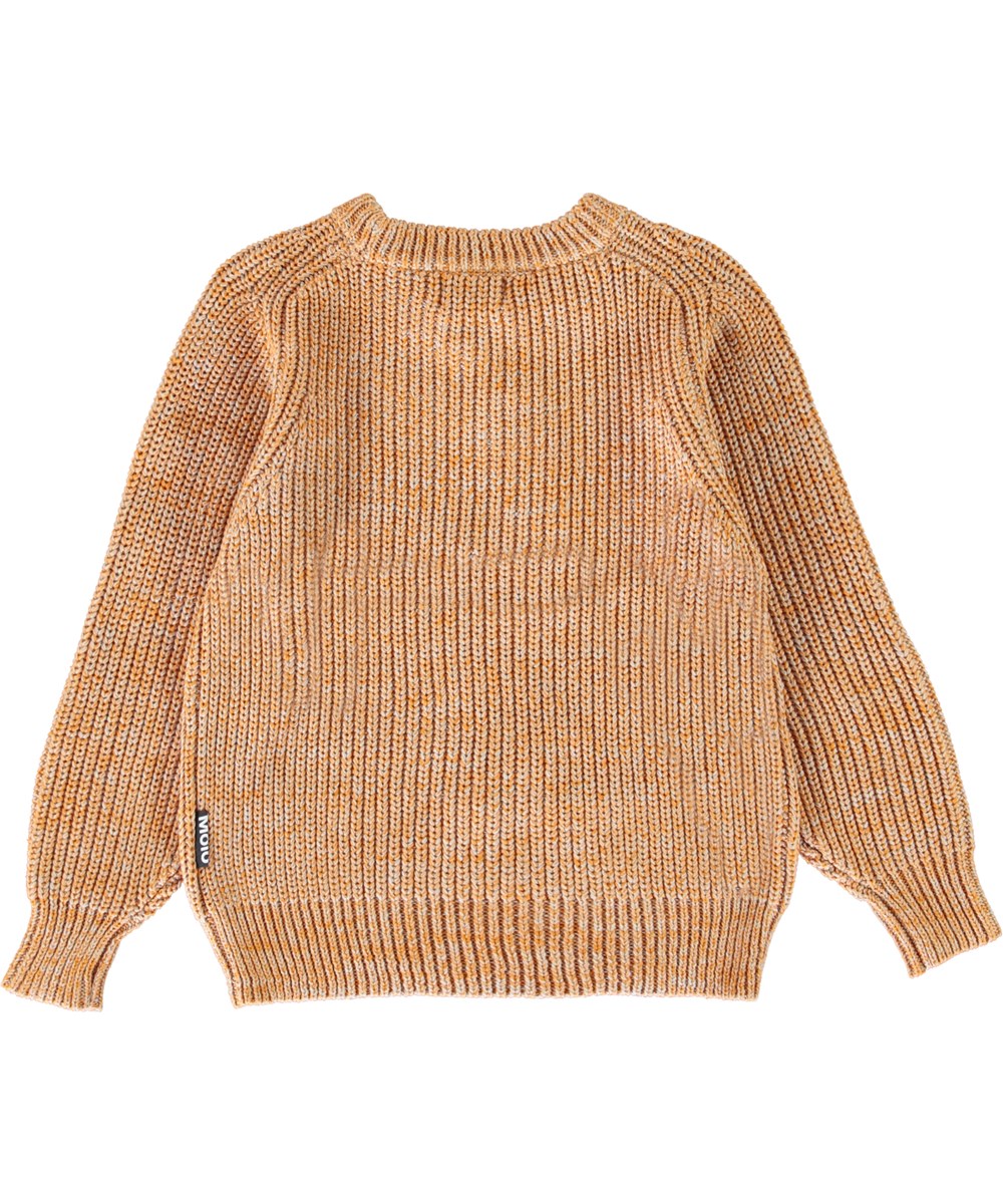 Bosse - Golden Mix - Orange strik bluse i bomuld