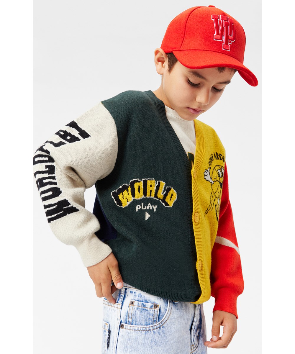 Burt - Colour Mix - Multifarvet college inspireret strikcardigan