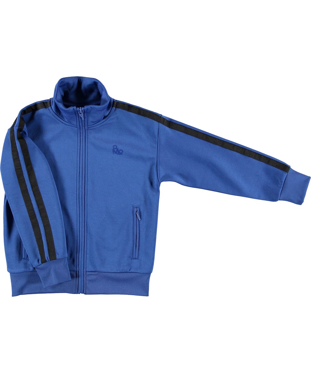 Maboo - True Blue - Blå sporty jakke med striber. 