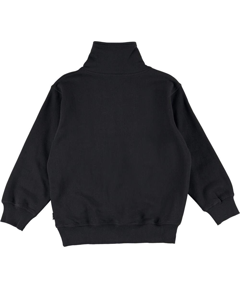 Mads - Black - Sort sweatshirt med interference print
